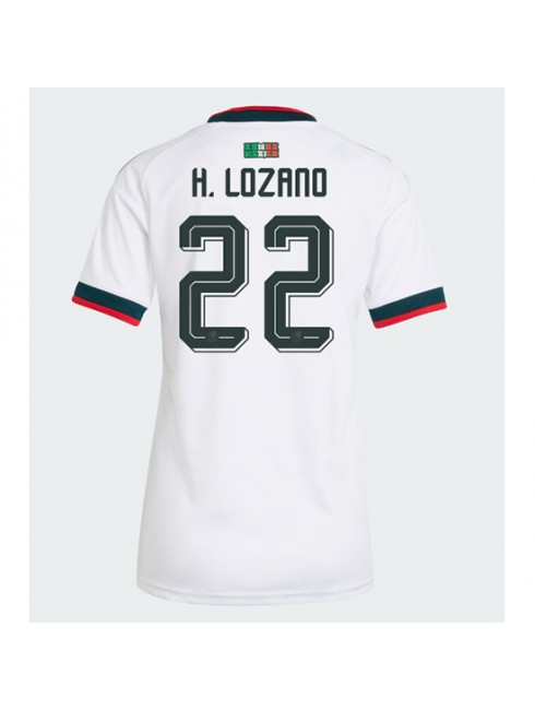 Mexiko Hirving Lozano #22 Auswärtstrikot für Frauen WM 2026 Kurzarm Mexiko Hirving Lozano #22 Auswärtstrikot für Frauen WM 2026 Kurzarm